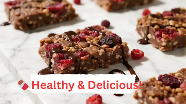 'Video thumbnail for No-Bake Chocolate Berry Quinoa Bars Recipe'