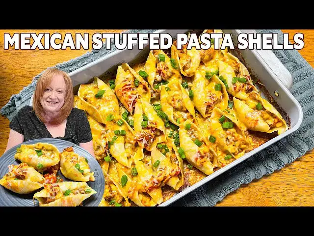'Video thumbnail for MEXICAN STUFFED PASTA SHELLS A Ground Beef Taco Flavored Dinner'