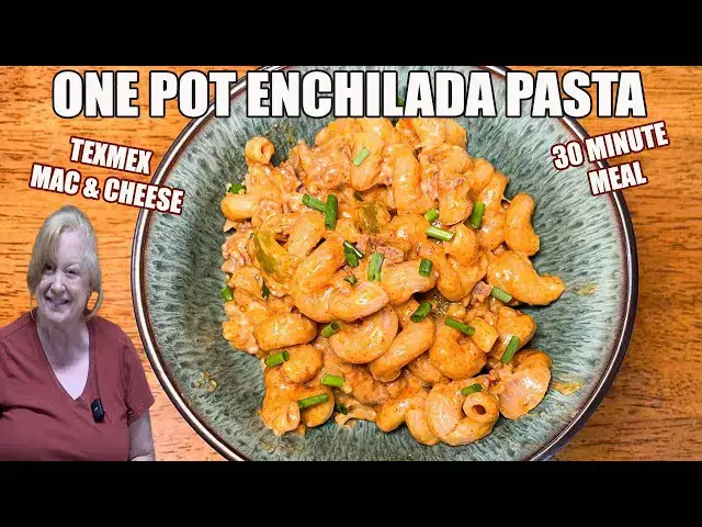 'Video thumbnail for ONE POT ENCHILADA PASTA IN 30 MINUTES FOR EASY DINNER'
