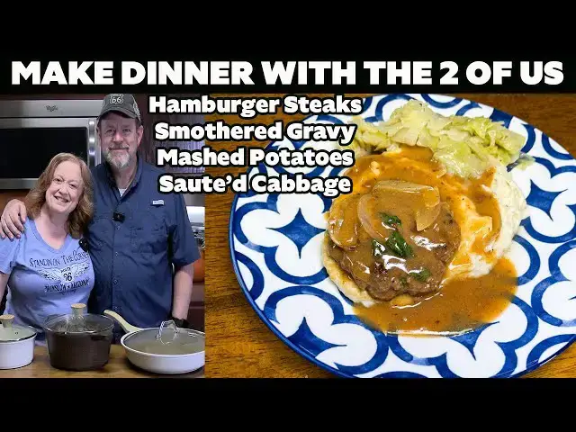 'Video thumbnail for HAMBURGER STEAKS SMOTHERED IN GRAVY Dinner with the 2 of us'