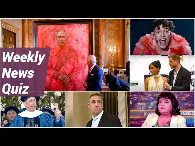 'Video thumbnail for Weekly News Quiz: Trumpโs Lawyer Testifies, Hannibal Lecterโs Endorsement, & More!'