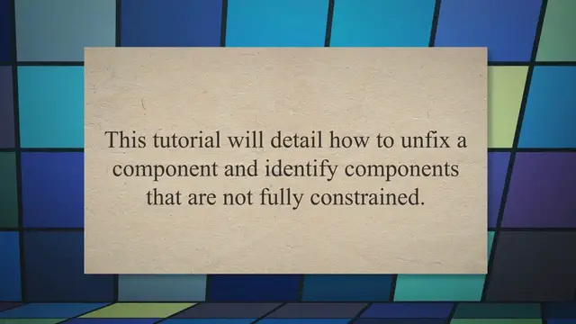 'Video thumbnail for How to unfix a part in SolidWorks? - Mechanitec Design'