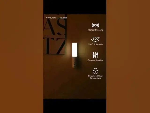 'Video thumbnail for Motion Sensor Night Light – Rechargeable LED with Adjustable Brightness & Color'