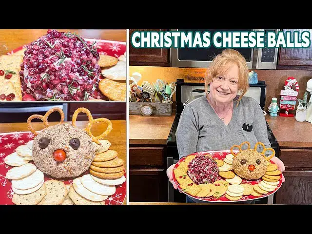 'Video thumbnail for CHRISTMAS CHEESE BALLS APPETIZER (Reindeer & Pomegranate Ornament)'