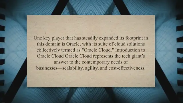 'Video thumbnail for Oracle Cloud: An Overview of the Evolving Cloud Landscape'