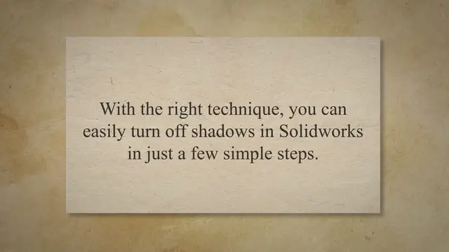 'Video thumbnail for 4 Steps to Quickly Turn Off Shadows in Solidworks'