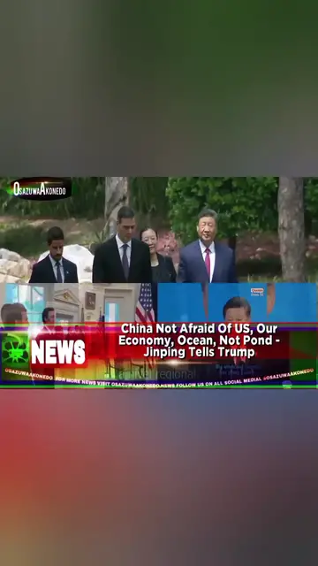 'Video thumbnail for China Not Afraid Of US, Our Economy, Ocean, Not Pond - Jinping Tells Trump '