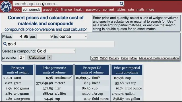 'Video thumbnail for Easy Price Conversion Tool for Materials and Compounds'