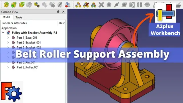 'Video thumbnail for Belt Roller Support Assembly | FreeCAD Assembly | A2 Plus Workbench |'
