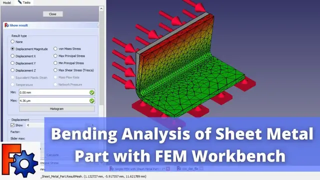 'Video thumbnail for Bending Analysis of Sheet Metal Part | FreeCAD FEM Workbench | FreeCAD Analysis | FreeCAD Tutorial |'