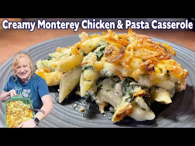 'Video thumbnail for BAKED CREAMY MONTEREY CHICKEN & PASTA CASSEROLE'