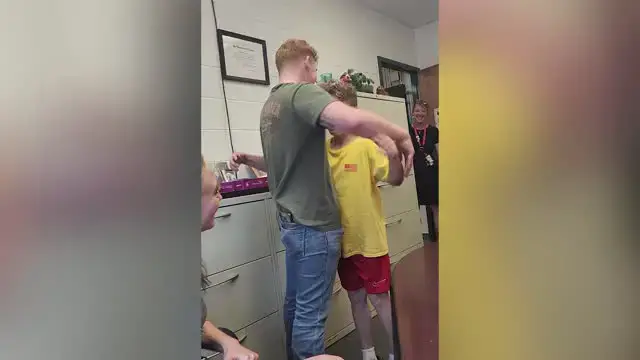 'Video thumbnail for Boy Called To Principal's Office Surprised By Marine Brother'