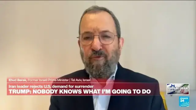 'Video thumbnail for Toppling Iran's regime only way to end nuclear program, says former Israeli PM Barak'