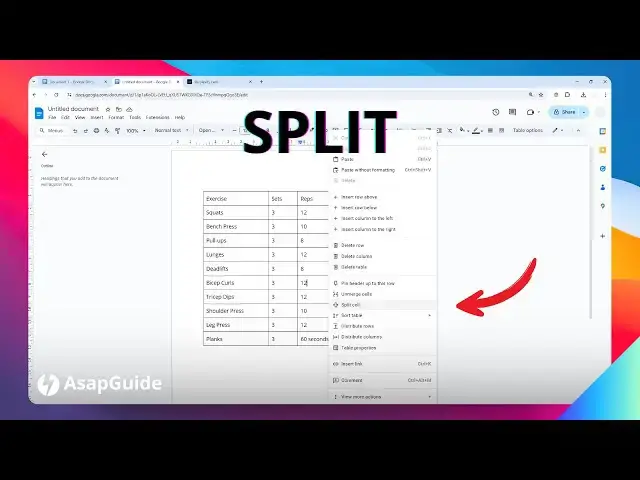 'Video thumbnail for How to Split Table Cell in Google Docs'