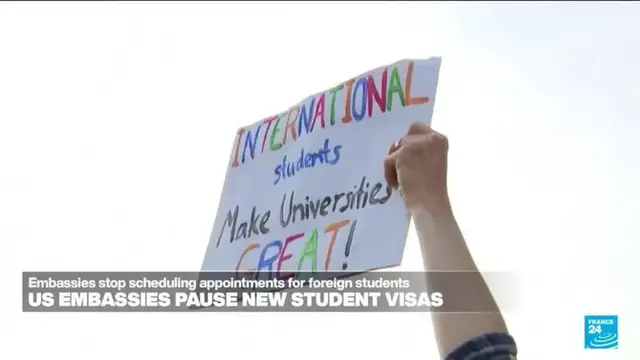 'Video thumbnail for US embassies stop scheduling appointments for foreign student visas'