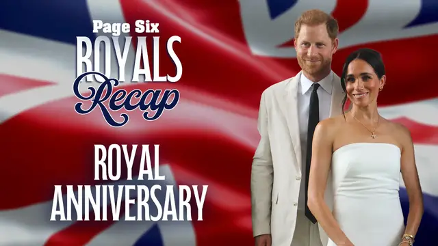 'Video thumbnail for Royals Recap: Prince Harry, Meghan Markle celebrate 7th wedding anniversary while navigating fallout with British Vogue'