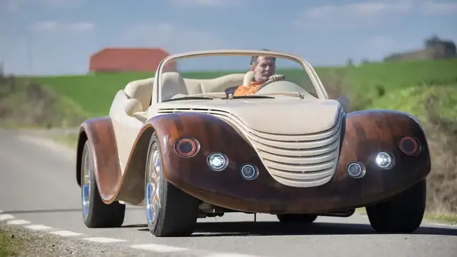 'Video thumbnail for The Wooden 'Concept' Vintage Sports Car That Took Over 4,500 Hours To Build'