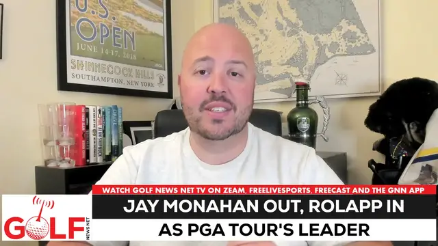 'Video thumbnail for Jay Monahan out as PGA Tour commissioner; Brian Rolapp in as CEO'