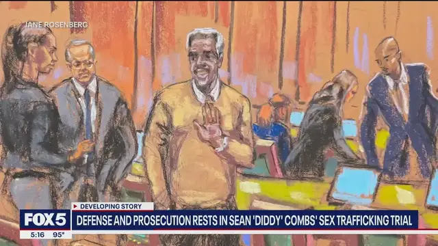 'Video thumbnail for Prosecution and defense both rest in Diddy trial'