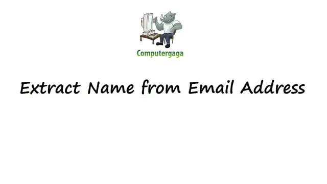 'Video thumbnail for Extract Name from Email Address in Excel'
