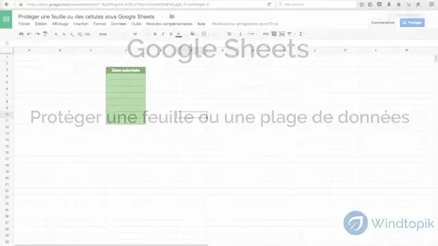 'Video thumbnail for GOOGLE SHEETS : PROTÉGER UNE FEUILLE OU UNE PLAGE DE CELLULE'