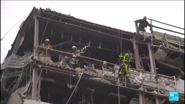 'Video thumbnail for Russian missile strike kills one and injures three in Kyiv'