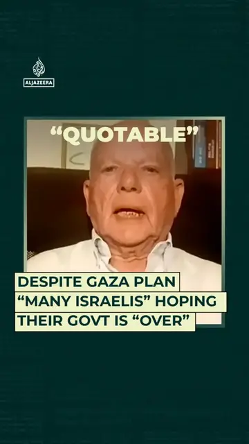 'Video thumbnail for Despite Gaza plan "many Israelis" hoping their govt is "over"'