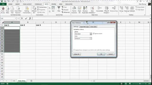 'Video thumbnail for Create Multiple Dependent Drop Down Lists in Excel'