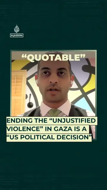'Video thumbnail for Ending the “unjustified violence” in Gaza is a “US political decision”'