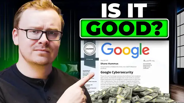 'Video thumbnail for shane hummus: google cybersecurity certificate review (2025): is it worth it?'