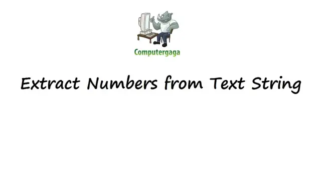 'Video thumbnail for Extract Number from Text String using Excel VBA'