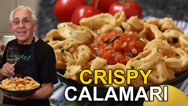 'Video thumbnail for Crispy Fried Calamari – Better Than Restaurant Style!'