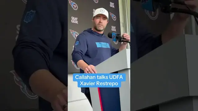 'Video thumbnail for (182) titans' brian callahan talks xavier restrepo: slot receiver potential'