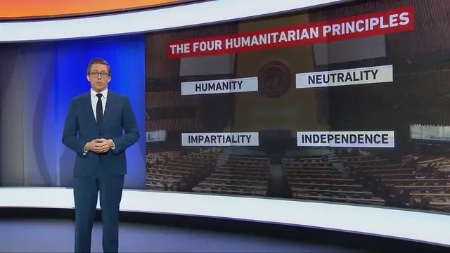 'Video thumbnail for Gaza aid crisis: How four humanitarian principles are being violated'