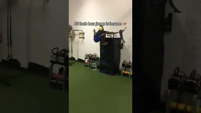 'Video thumbnail for (359) insane 81-inch box jump training'