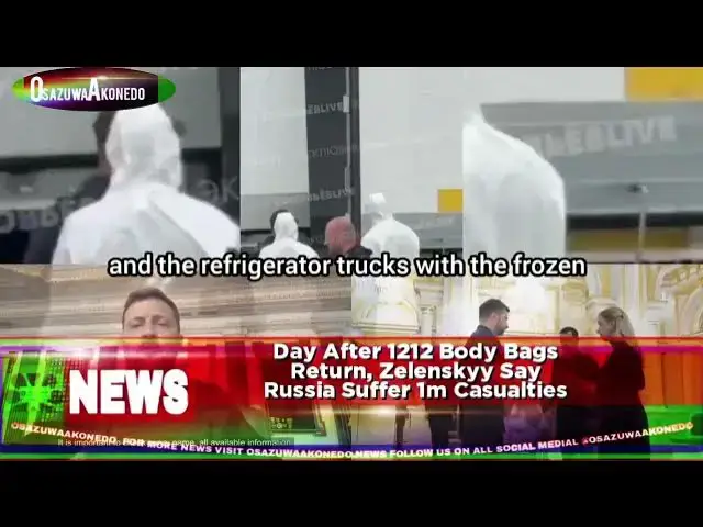 'Video thumbnail for Day After 1212 Body Bags Return, Zelenskyy Say Russia Suffer 1m Casualties'