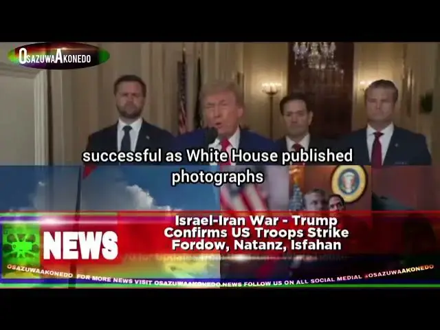 'Video thumbnail for Israel-Iran War - Trump Confirms US Troops Strike Fordow, Natanz, Isfahan'