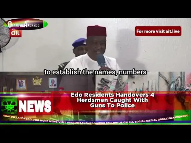 'Video thumbnail for Edo Residents Handovers 4 Herdsmen Caught With Guns To Police'
