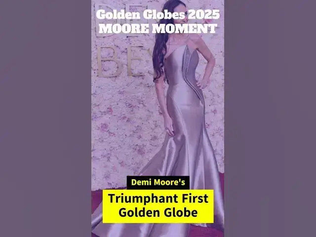'Video thumbnail for ✨ Demi Moore Wins First Golden Globe at 62 – Emotional Speech & Daughters' Celebration! 🌟'