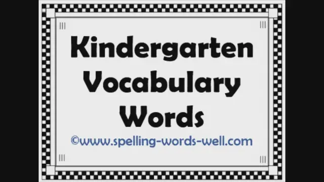 'Video thumbnail for 10 Kindergarten Vocabulary Words'
