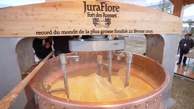 'Video thumbnail for French event produces largest cheese fondue'