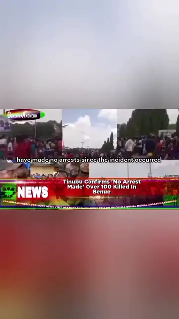 'Video thumbnail for Tinubu Confirms 'No Arrest Made' Over 100 Killed In Benue '