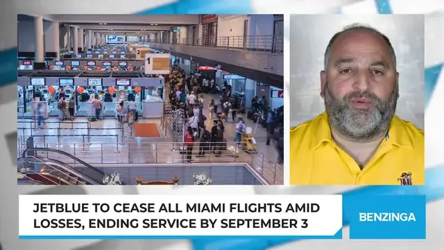 'Video thumbnail for JetBlue to cease all Miami flights amid losses, ending service by September 3'