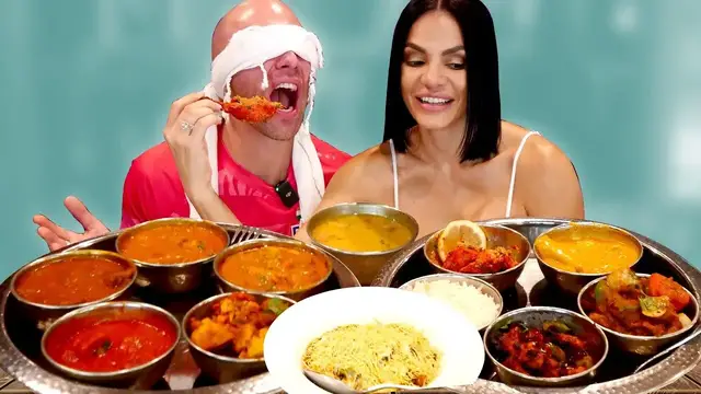 'Video thumbnail for Blindfolded INDIAN FOOD CHALLENGE! Can I Name Them ALL?'
