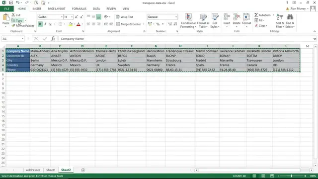 'Video thumbnail for Excel Tip - Switch Rows into Columns, or Vice Versa'