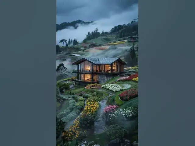 'Video thumbnail for Rain falling on a flower farm villa'