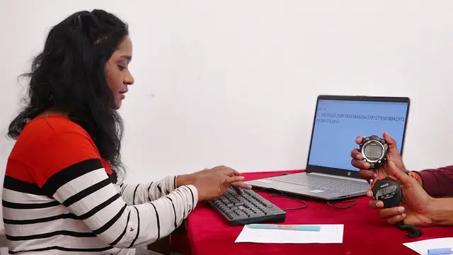 'Video thumbnail for Typing 100 digits of Pi from memory'