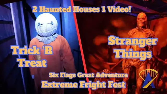 'Video thumbnail for Stranger Things and Trick 'r Treat Haunted House Highlights from Extreme Fright Fest Six Flags'