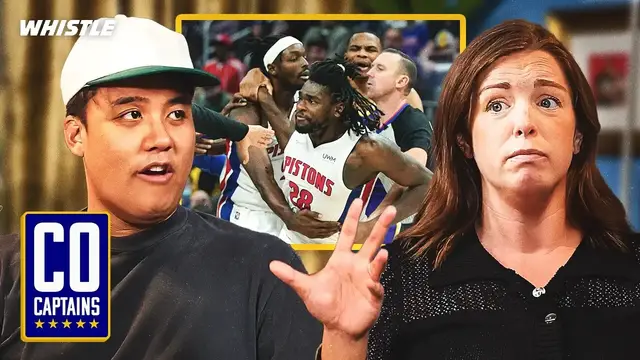 'Video thumbnail for Isaiah Stewart Is The NEW Draymond! | NBA Super Fans React To MASSIVE Brawl'