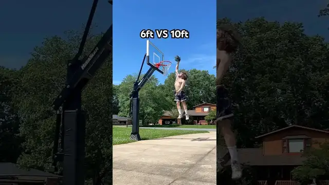'Video thumbnail for Impressive Basketball Dunks: 6ft VS 10ft Challenges'